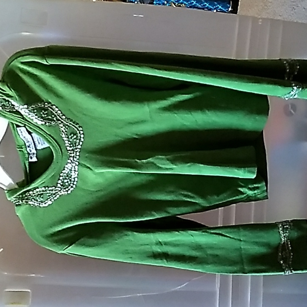 Girls Small Green Self Esteem Long Sleeved Hooded Shirt